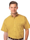 Blue Generation Men's SS Value Poplin Shirts MAIZE Pocket