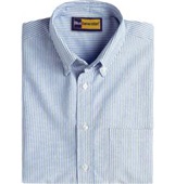 Blue Generation Men's SS Classic Oxford Shirts BLUE/WHITE STRIPE Pocket