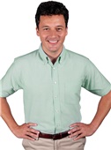 Blue Generation Men's SS Classic Oxford Shirts GREEN Pocket