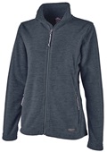 Charles River Women's Boundary Fleece Jacket 5250 PACIFIC HEATHER NAVY Pocket