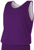 A4 Adult Reversible Mesh Basketball Tank Jerseys NF1270 Outside: PURPLE, Inside: WHITE Front