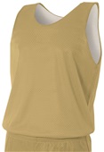A4 Adult Reversible Mesh Basketball Tank Jerseys NF1270 Outside: VEGAS GOLD, Inside: WHITE Front