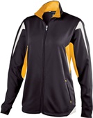 Womens Full Zip, Inside/Outside Pockets, Bottom Shockcord, Lightweight Jacket BLACK/LIGHT GOLD/WHITE Pocket