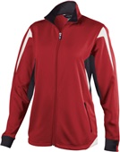 Womens Full Zip, Inside/Outside Pockets, Bottom Shockcord, Lightweight Jacket SCARLET/BLACK/WHITE Pocket