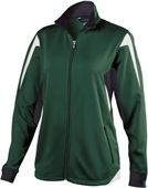 Womens Full Zip, Inside/Outside Pockets, Bottom Shockcord, Lightweight Jacket FOREST/BLACK/WHITE Pocket