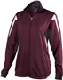 Womens Full Zip, Inside/Outside Pockets, Bottom Shockcord, Lightweight Jacket MAROON/BLACK/WHITE Pocket