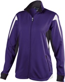 Womens Full Zip, Inside/Outside Pockets, Bottom Shockcord, Lightweight Jacket PURPLE/BLACK/WHITE Pocket