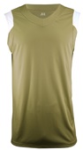 A4 Moisture Management V-Neck Muscle Jerseys VEGAS GOLD/WHITE Front