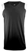 A4 Moisture Management V-Neck Muscle Jerseys BLACK/WHITE Front