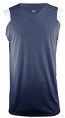 A4 Moisture Management V-Neck Muscle Jerseys NAVY/WHITE Front