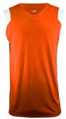 A4 Moisture Management V-Neck Muscle Jerseys ORANGE/WHITE Front