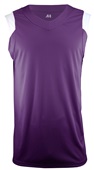 A4 Moisture Management V-Neck Muscle Jerseys PURPLE/WHITE Front