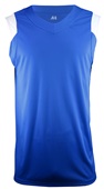 A4 Moisture Management V-Neck Muscle Jerseys ROYAL/WHITE Front