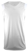 A4 Moisture Management V-Neck Muscle Jerseys WHITE Front