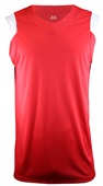 A4 Moisture Management V-Neck Muscle Jerseys SCARLET/WHITE Front