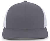 Pacific Headwear 104C Trucker Mesh Baseball Cap GRAPHITE/WHITE Front