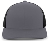 Pacific Headwear 104C Trucker Mesh Baseball Cap GRAPHITE/BLACK Front