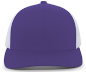 Pacific Headwear 104C Trucker Mesh Baseball Cap PURPLE/WHITE Front