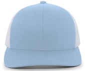 Pacific Headwear 104C Trucker Mesh Baseball Cap COLUMBIA BLUE/WHITE Front