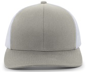 Pacific Headwear 104C Trucker Mesh Baseball Cap SILVER/WHITE Front