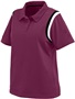 Womens 2-Color, 3-Buttons, Wicking Sport Polo Shirt  MAROON/BLACK/WHITE Pocket