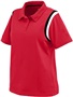 Womens 2-Color, 3-Buttons, Wicking Sport Polo Shirt  RED/BLACK/WHITE Pocket