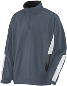 Augusta Sportswear Adult 1/2 Zip Drive Pullover 3720 GRAPHITE/BLACK/WHITE Pocket