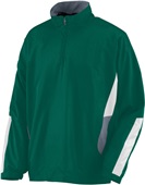 Augusta Sportswear Adult 1/2 Zip Drive Pullover 3720 DARK GREEN/GRAPHITE/WHITE Pocket