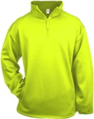 Badger 1/4 Zip Poly Performance Fleece Pullovers SAFETY YELLOW Pocket