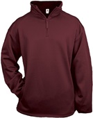 Badger 1/4 Zip Poly Performance Fleece Pullovers MAROON Pocket