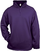Badger 1/4 Zip Poly Performance Fleece Pullovers PURPLE Pocket