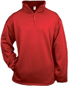 Badger 1/4 Zip Poly Performance Fleece Pullovers RED Pocket
