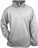 Badger 1/4 Zip Poly Performance Fleece Pullovers SILVER Pocket