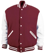 Game Sportswear Varsity Wool Vinyl Jacket 5200 MAROON/WHITE Pocket