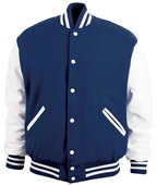 Game Sportswear Varsity Wool Vinyl Jacket 5200 NAVY/WHITE Pocket
