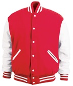 Game Sportswear Varsity Wool Vinyl Jacket 5200 RED/WHITE Pocket