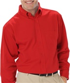 Blue Generation Men's LS Poplin Shirt RED Pocket