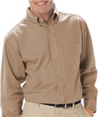 Blue Generation Men's LS Poplin Shirt TAN Pocket