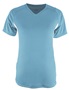 A4 Womens Color Blocked Performance V-Neck Shirt LIGHT BLUE/WHITE Front