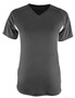 A4 Womens Color Blocked Performance V-Neck Shirt GRAPHITE/WHITE Front