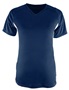A4 Womens Color Blocked Performance V-Neck Shirt NAVY/WHITE Front
