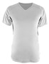 A4 Womens Color Blocked Performance V-Neck Shirt WHITE/BLACK Front