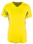 A4 Womens Color Blocked Performance V-Neck Shirt SAFETY YELLOW/BLACK Front