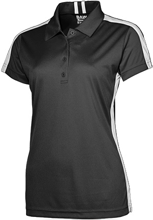 Baw Ladies XT Galaxy Short Sleeve Polo Shirts BLACK/WHITE 