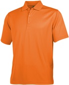 Baw Men's ECO Cool-Tek Short Sleeve Polo Shirts ORANGE Pocket