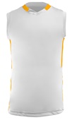 Champro Muscle DRI-GEAR Basketball Jersey Adult Womens BBJ9 WHITE/GOLD Front