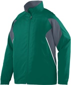 Augusta Sportswear Adult Lined Full Zip Fury Jacket 3730 DARK GREEN/GRAPHITE/WHITE Pocket