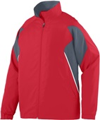 Augusta Sportswear Adult Lined Full Zip Fury Jacket 3730 RED/GRAPHITE/WHITE Pocket