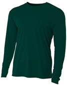 A4 Cooling Performance Adult Long Sleeve Crew FOREST Front