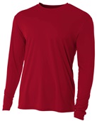 A4 Cooling Performance Adult Long Sleeve Crew CARDINAL Front